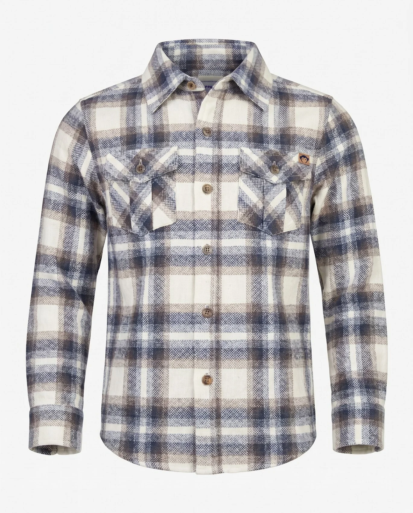 Image of Off White Plaid Flannel Shirt