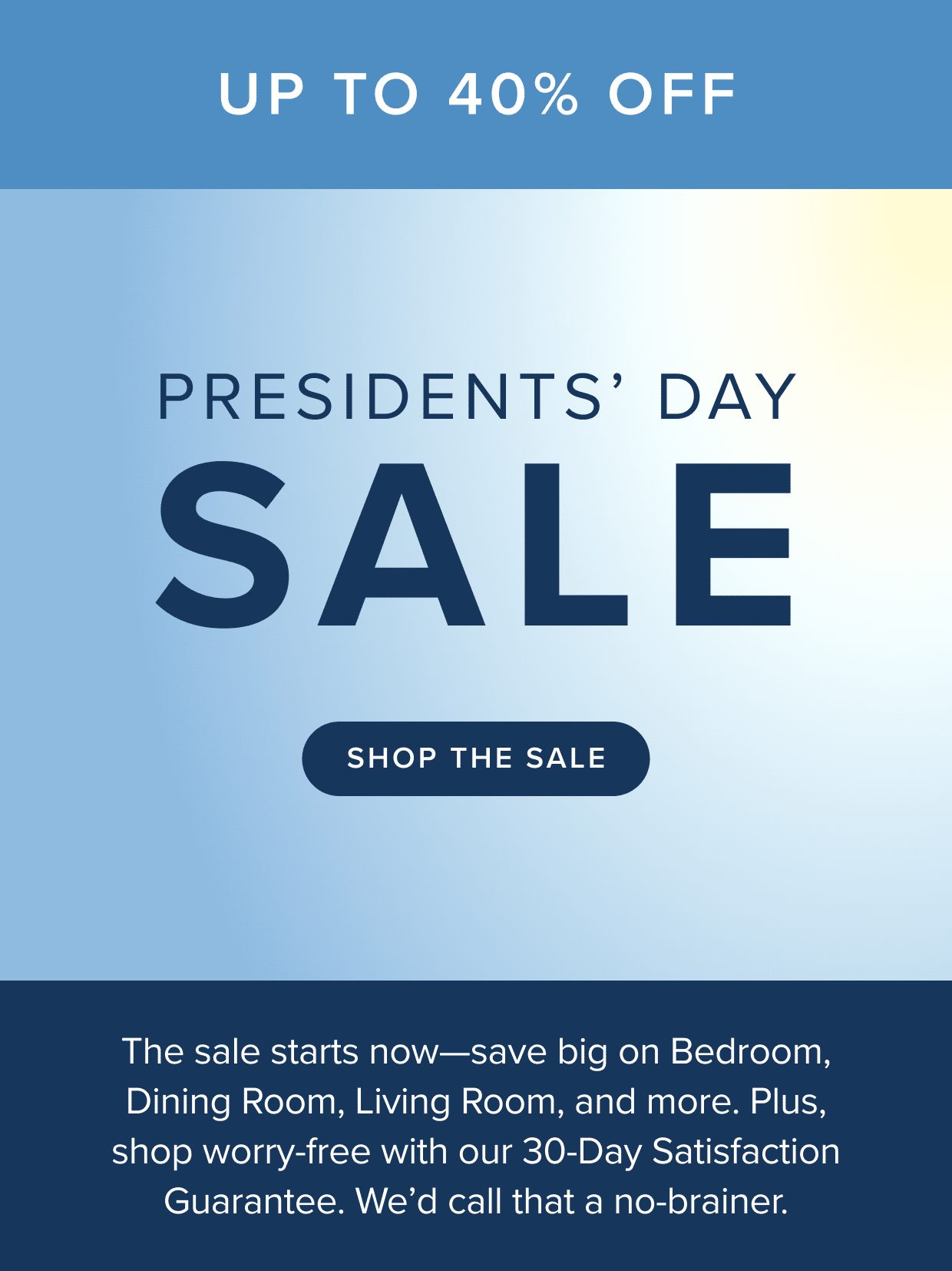 Sale starts now. Up to 40% off. Shop now.