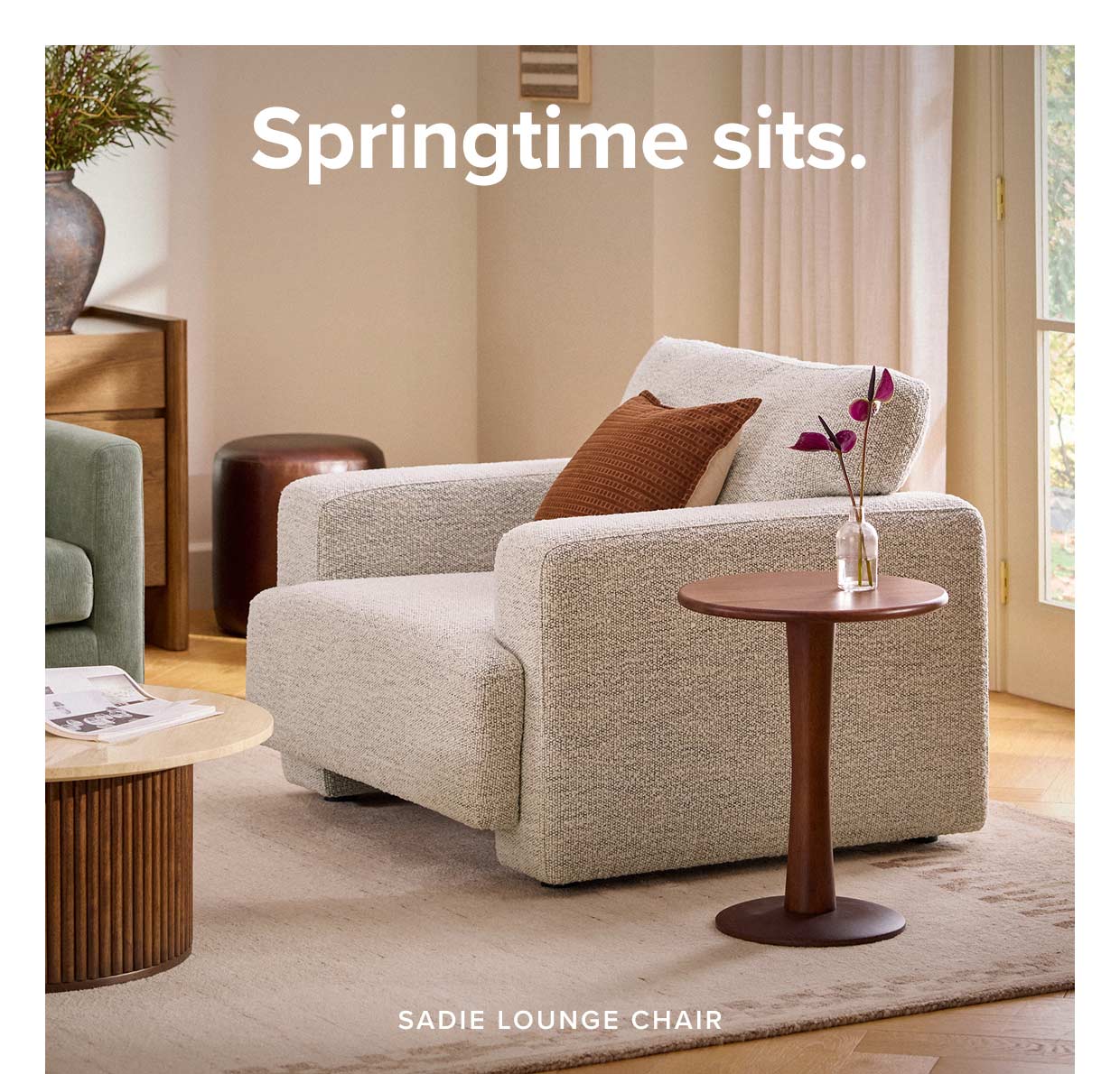 Springtime sits