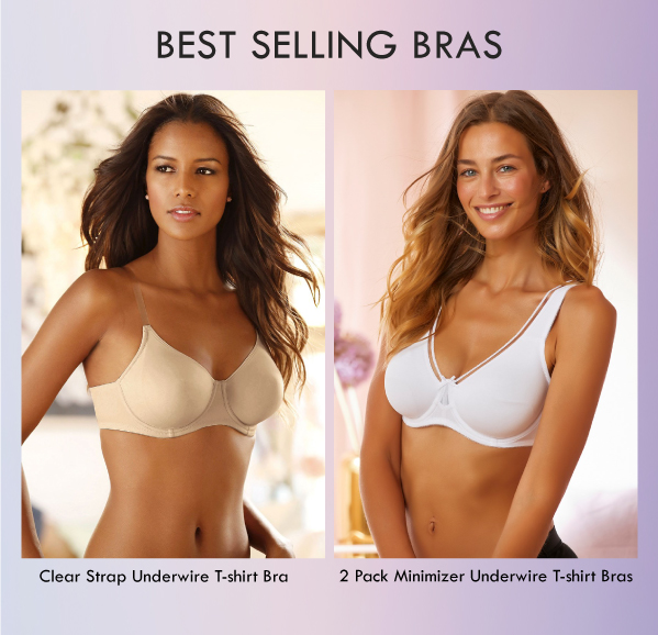Perfect for low-back dresses & sleeveless tops | Lace Accent Strapless Bra | Clear strap underwire t-shirt bra