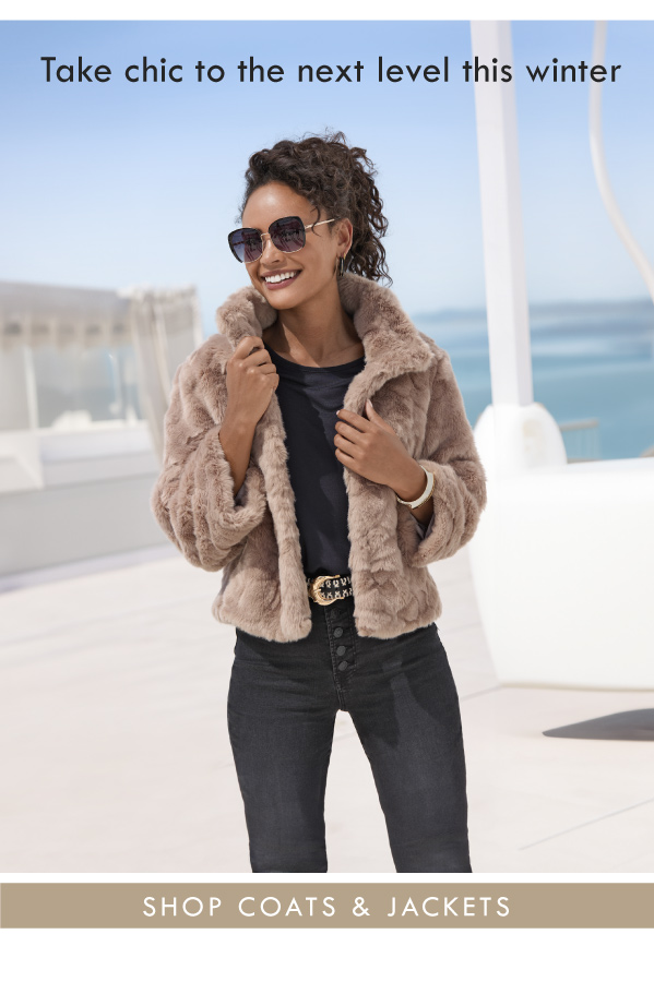 Take chic to the next level this winter | Brown cropped faux fur jacket