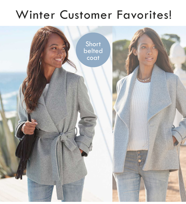 Winter Customer Favorites! Short belted coat