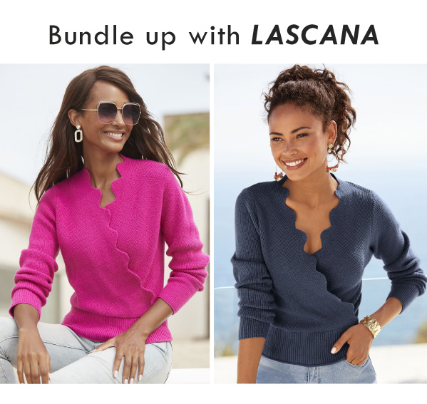 Bundle up with LASCANA | Scallop V-neck sweater