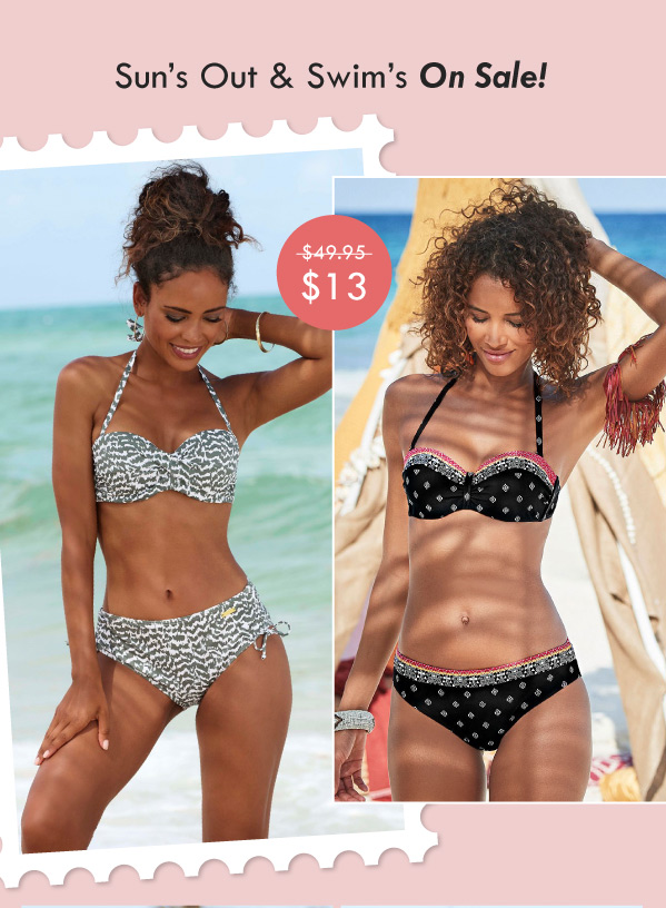 Sun's out and swims on sale!