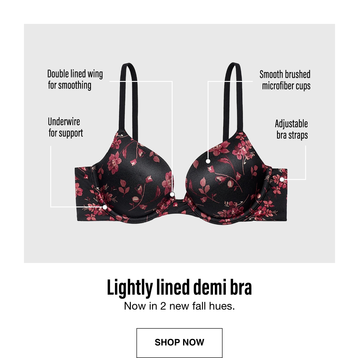 Lightly Lined Demi Bra