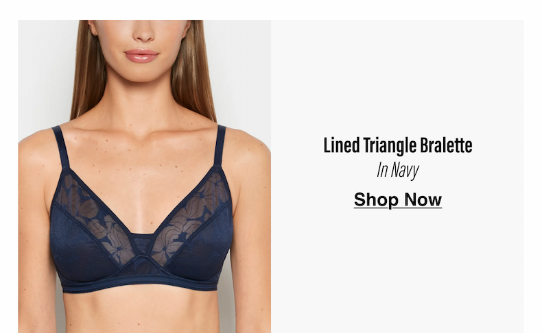 Lined Triangle Bralette In Navy