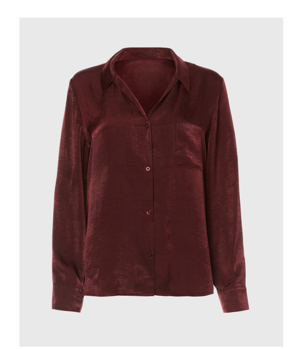 Satin Sleep shirt in Russian Ruby