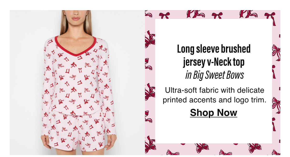 Long sleeve brushed jersey v-Neck top