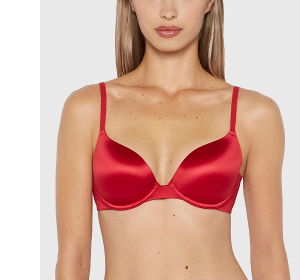 Red Comfort Lightly Lined Demi Bra 