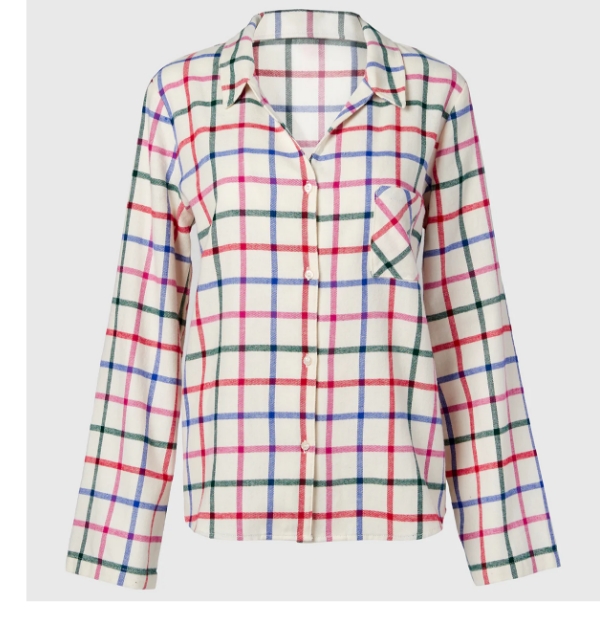 Flannel Sleep Shirt in Large Jingle Plaid