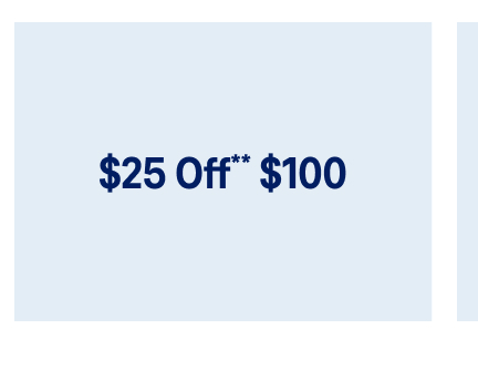 $25 off $100