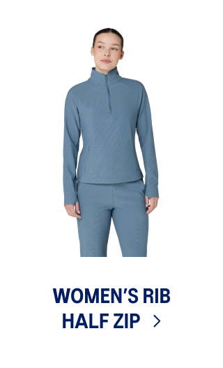 WOMEN'S RIB HALF ZIP >