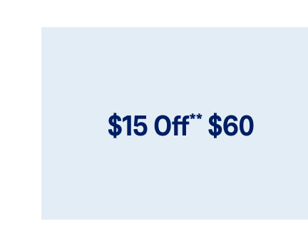 $15 Off $60