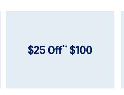 $25 Off $100