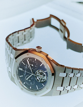Close up of a Royal Oak watch.