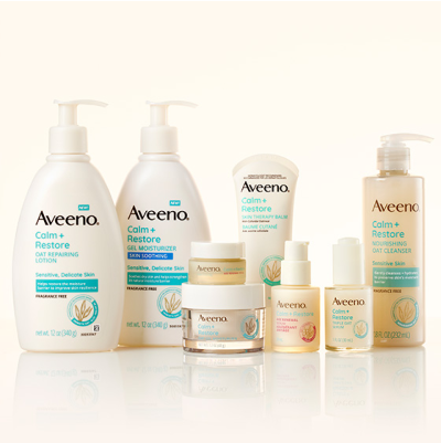 Image of Aveeno Positively Radiant Brightening Cleanser bottle and Positively Radiant Daily Moisturizer.