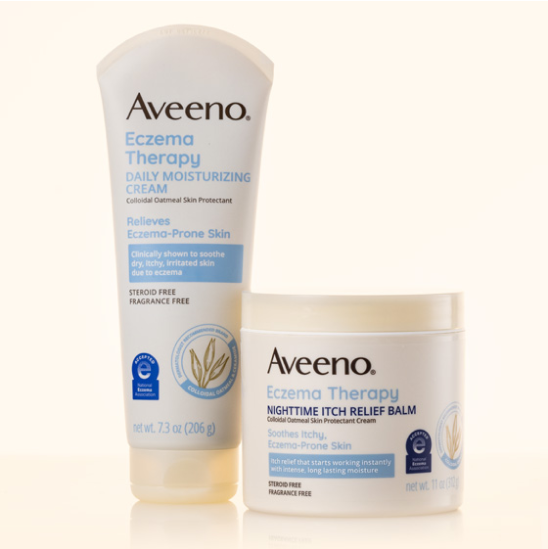 Image of Excema Therapy Daily Moisturizing Cream and Nightime Itch Relief Cream products.