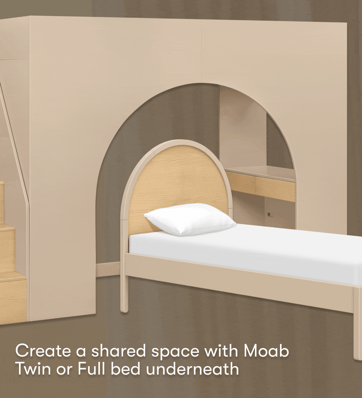 Create a shared space with Moab Twin or Full bed underneath