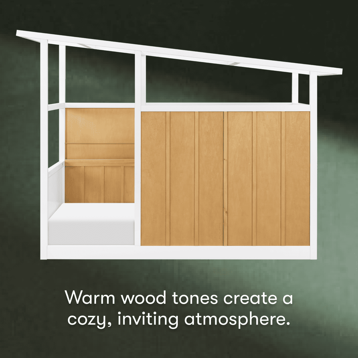 Warm wood tones create a cozy, inviting atmosphere