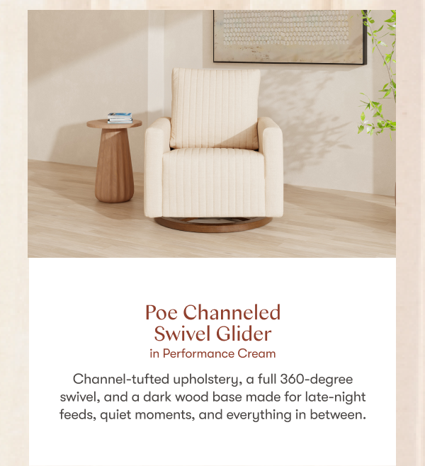 Poe Channeled Swivel Glider in Performance Cream