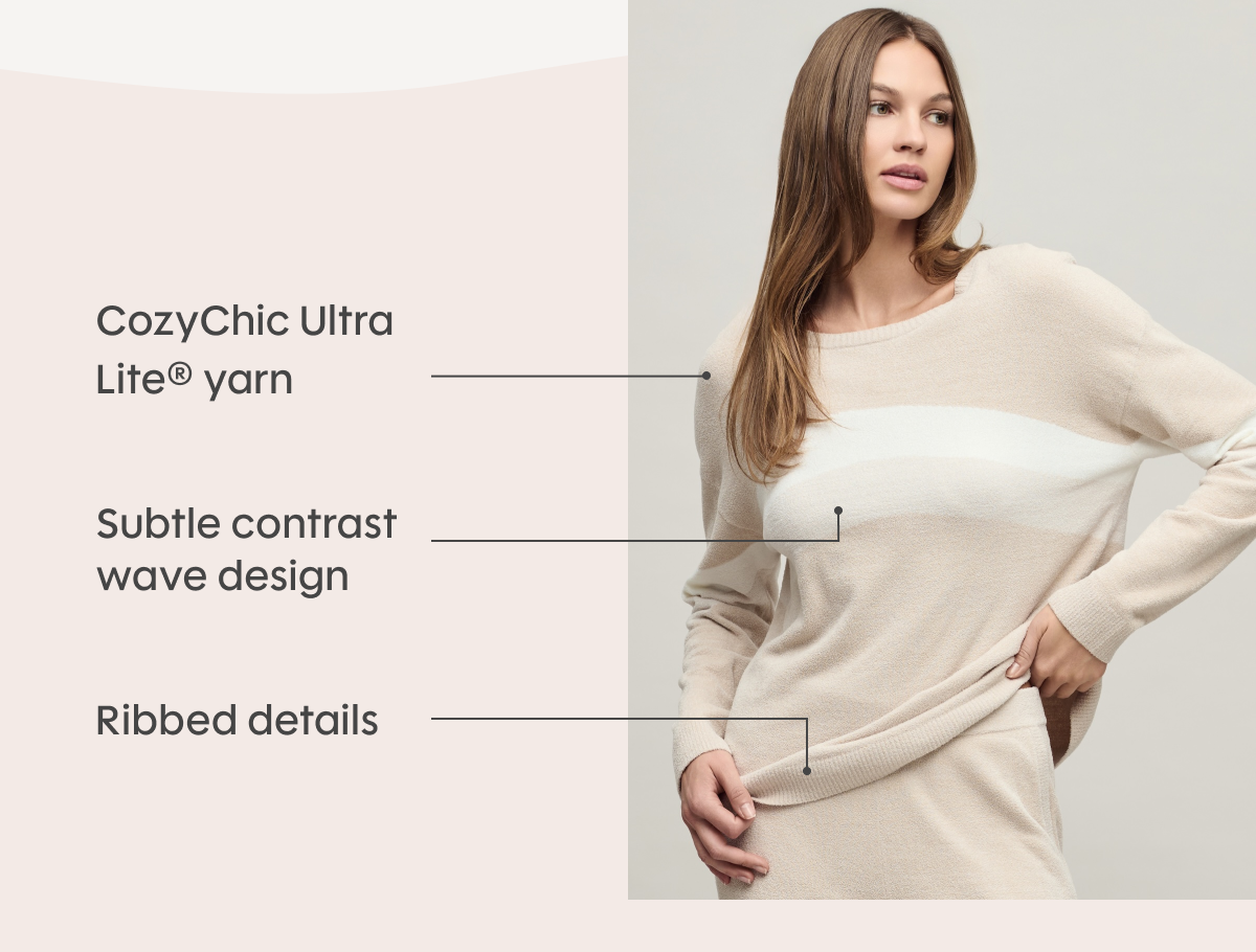 CozyChic Ultra Lite® yarn | Subtle contrast wave design | Ribbed details