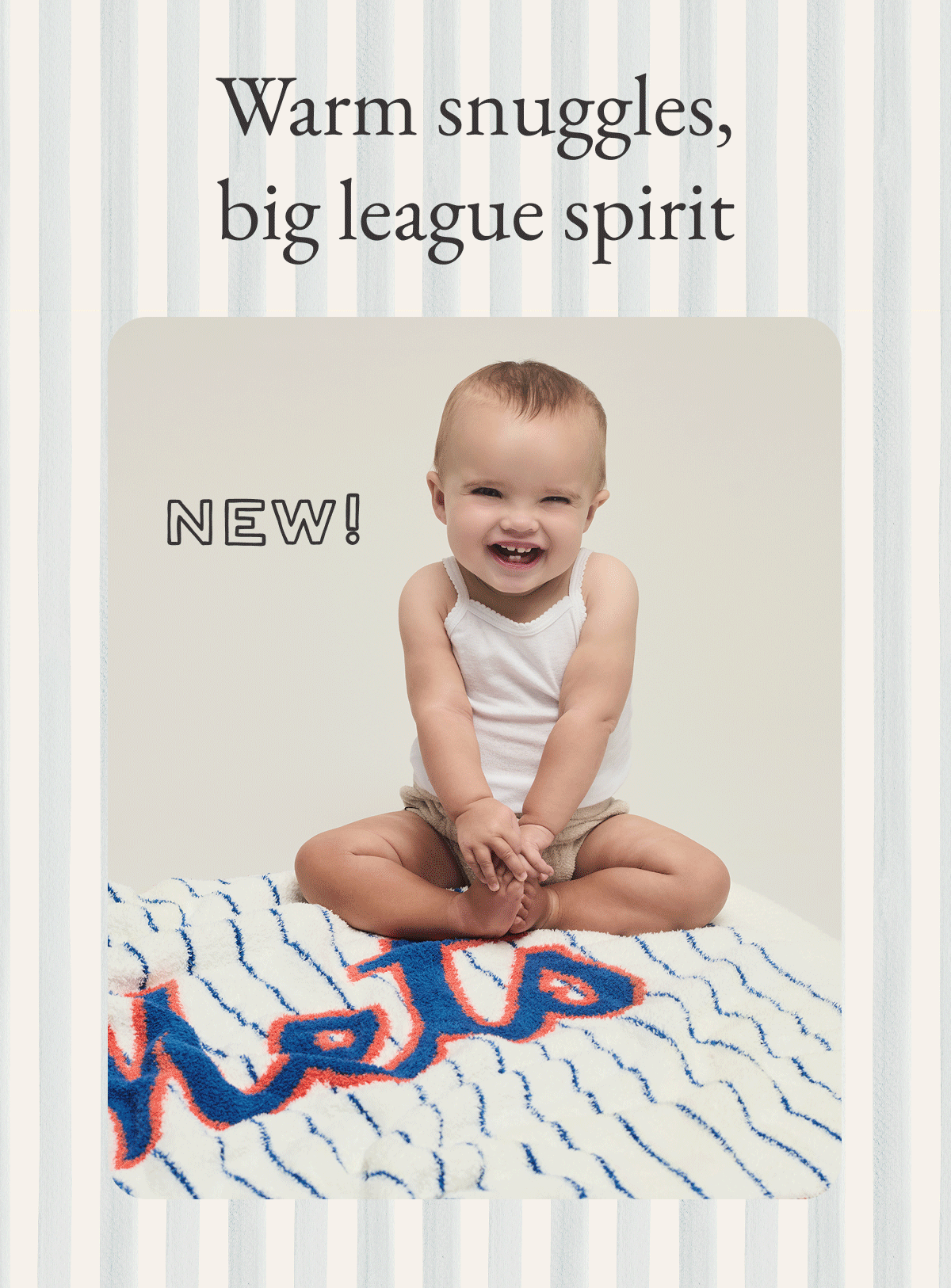 Warm snuggles, big league spirit - gif of new MLB baby stroller blankets and sports styles