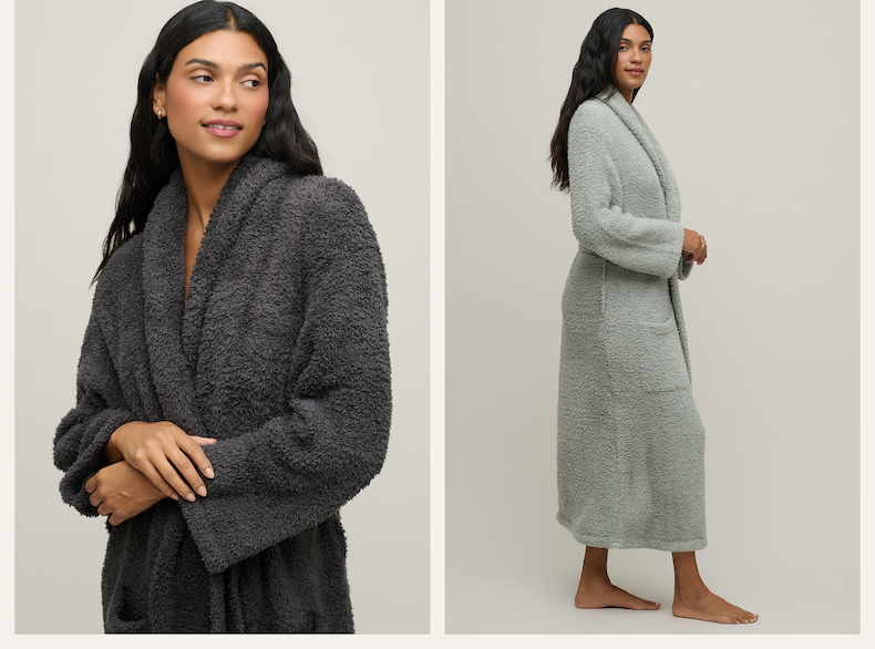 CozyChic® Adult Robe in Charcoal and Wave