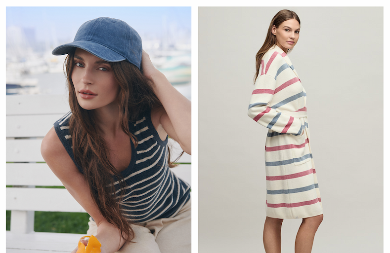 CozyChic Ultra Lite® Contrast Rope Stripe Tank + CozyChic Ultra Lite® Cotton Stripe Robe