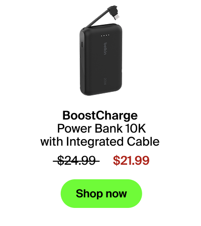 A 10K power bank with an integrated cable...
