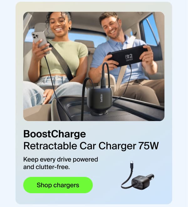 4.9 star BoostCharge Retractable Car Charger 75W