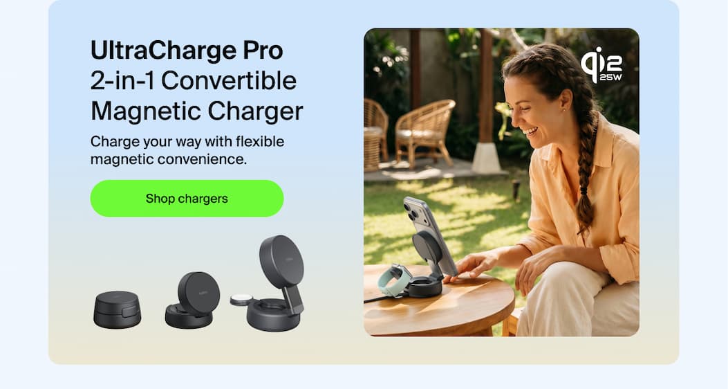 4.9 star UltraCharge Pro 2-in-1 Convertible Magnetic Charger with Qi2 25W
