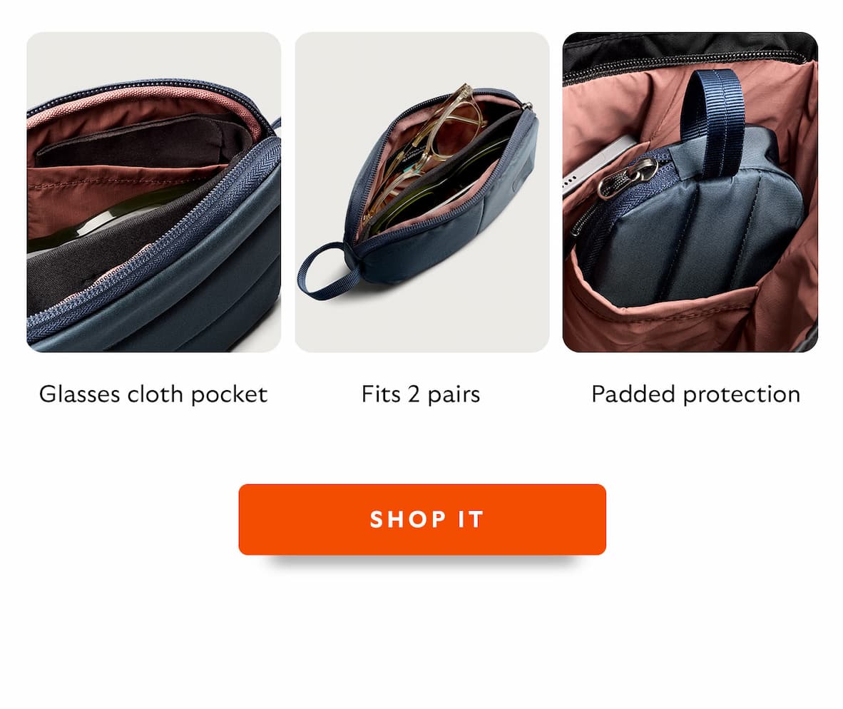 [Feature 1] Fits 2 pairs [Feature 2] Glasses cloth pocket [Feature 3] Padded protection