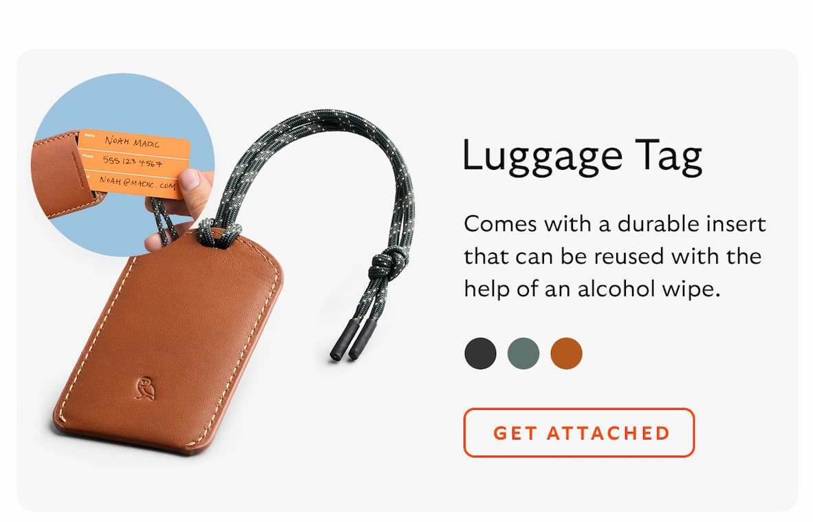 [Product name] Luggage Tag [Blurb] Comes with a durable insert that can be reused with the help of an alcohol wipe.