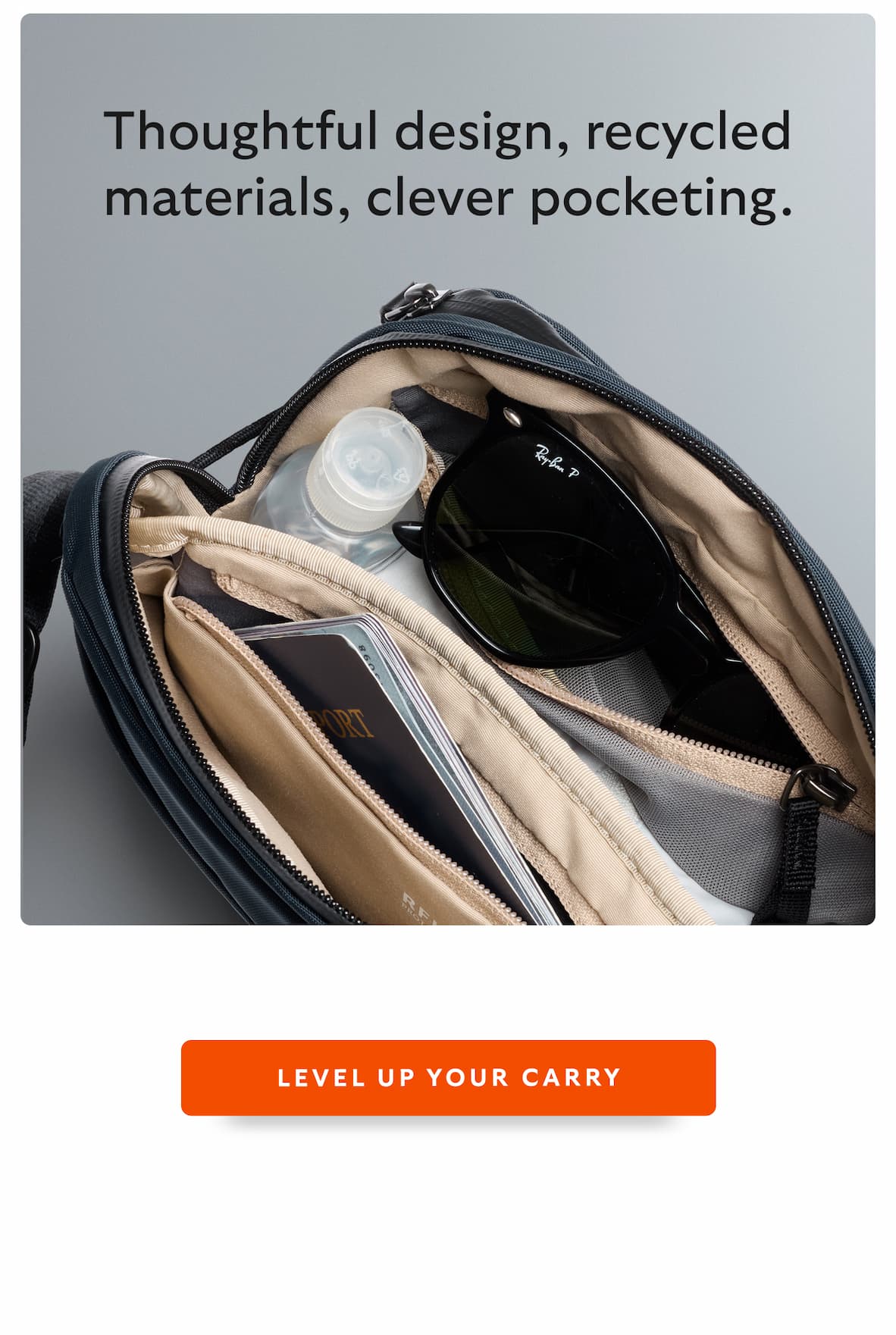 Thoughtful design, recycled materials, clever pocketing.
