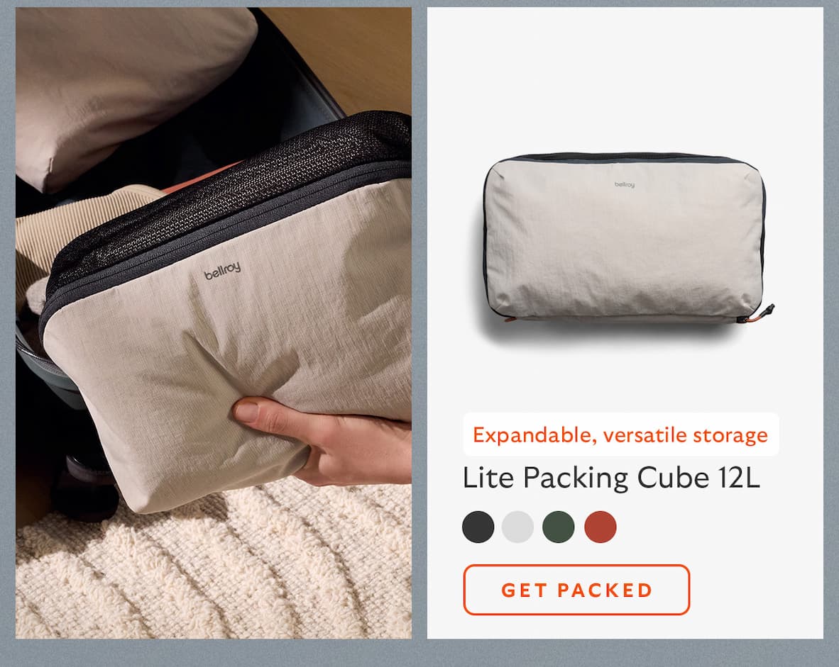 [Product name] Lite Packing Cube 12L [Starburst] Expandable, versatile storage CTA Get packed