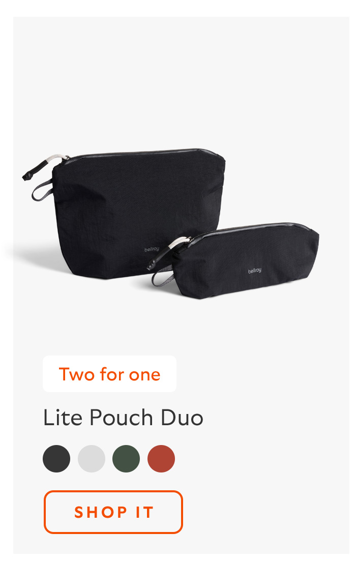 [Product name] Lite Pouch Duo [Starburst] Two for one [CTA] Shop it