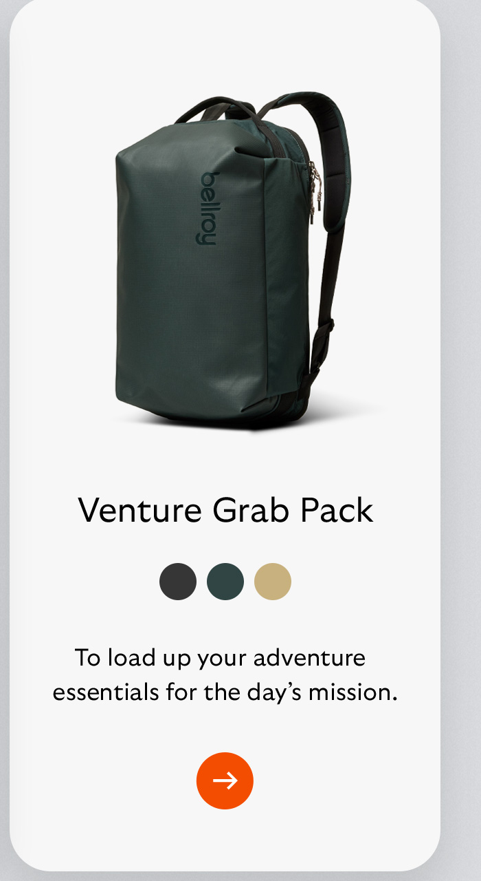 [Product name] Venture Grab Pack [Blurb] To load up your adventure essentials for the day’s mission.