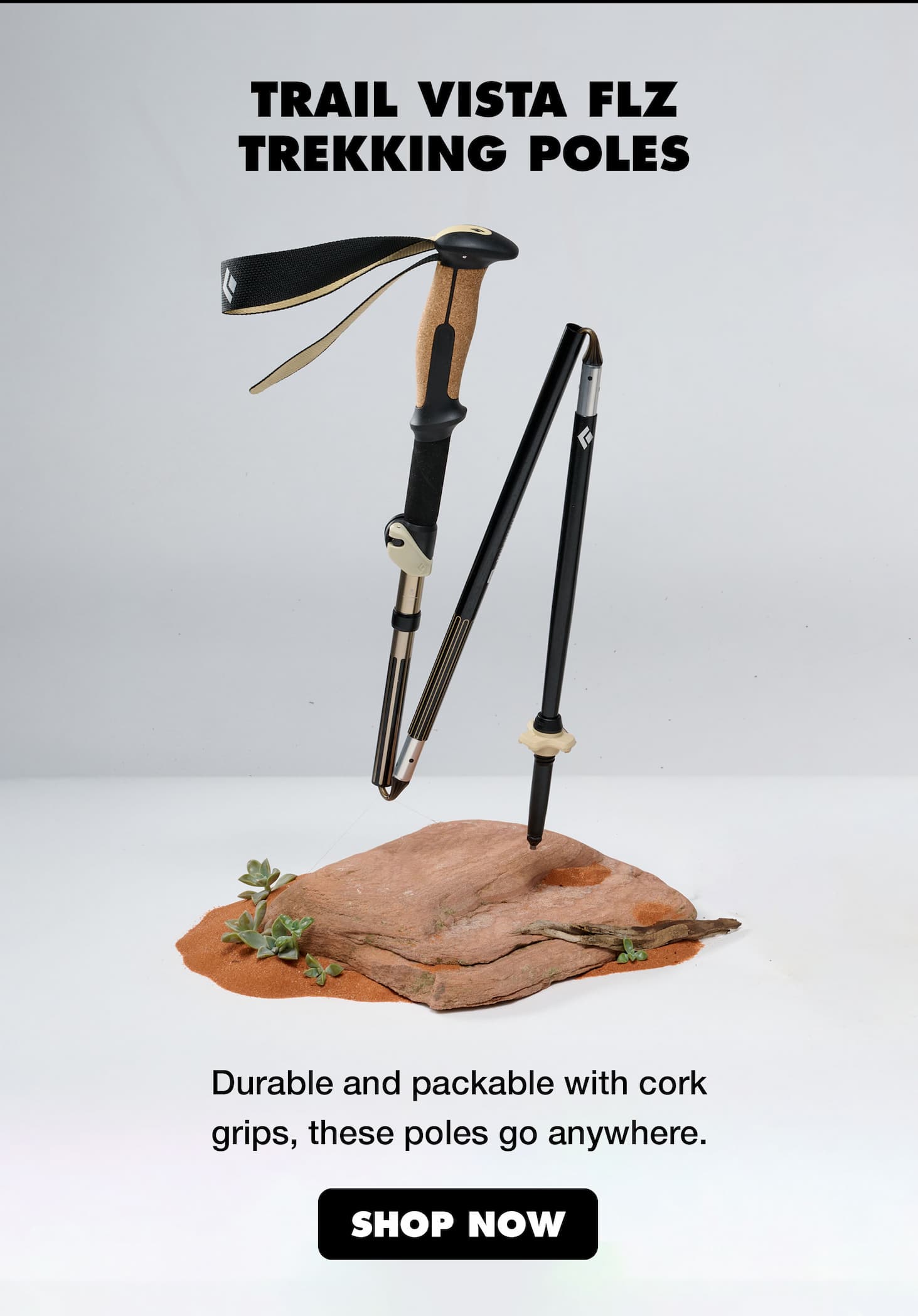 Trail Vista FLZ Trekking Poles: Durable and packable with cork grips, these poles go anywhere. | SHOP NOW