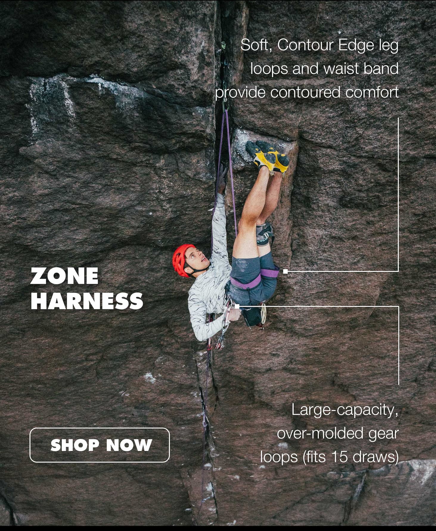 The Zone Harness  | Soft, Contour Edge leg loops and waist band provide contoured comfort Seamless, laminated construction Large-capacity, over-molded gear loops (fits 15 draws)