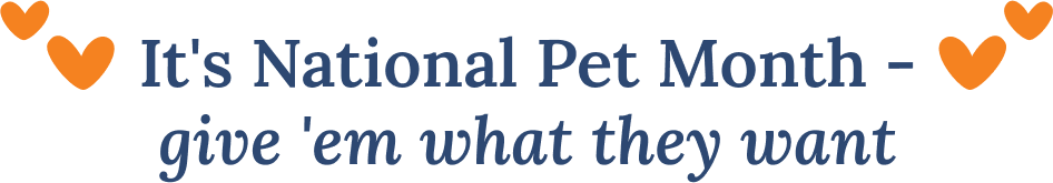 It's National Pet Month - give 'em what they want