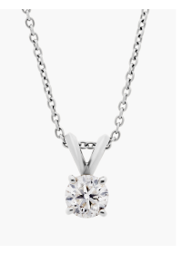 Double-Bail Lab-Grown Diamond Solitaire Pendant In 14K White Gold (2 Ct. tw. - F-G / VS2-SI1)