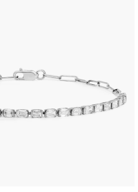 Mini Half Tennis Bracelet With 2 CTW Emerald Cut Lab-Grown Diamonds