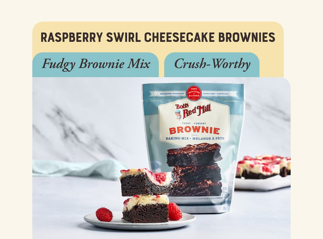 Raspberry Swirl Cheesecake Brownies made with Fudgy Brownie Mix