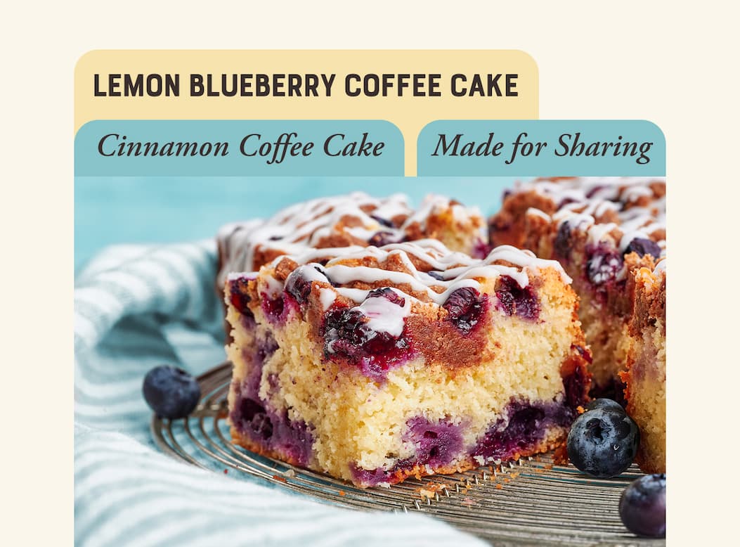 Lemon Blueberry Coffee Cake made with Cinnamon Swirl Coffee Cake MIx