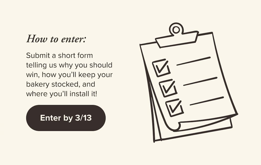 How to Enter. Submit a short form telling us why you should win, how you'll keep your mill stocked, and where you'll install it!