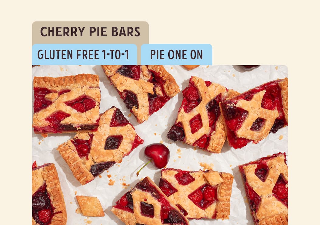 Cherry Pie Bars made with Gluten Free 1-to-1 Baking Flour