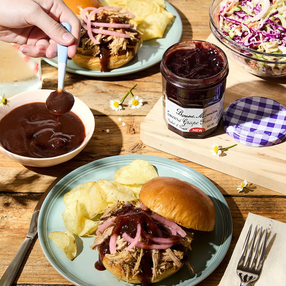 Concord Grape BBG Pulled Pork Sandwiches