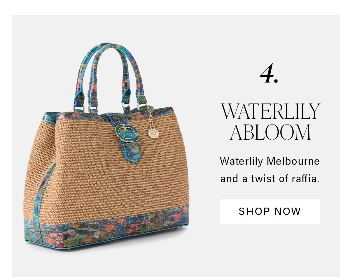4. WATERLILY ABLOOM Waterlily Melbourne and a twist of raffia. SHOP NOW
