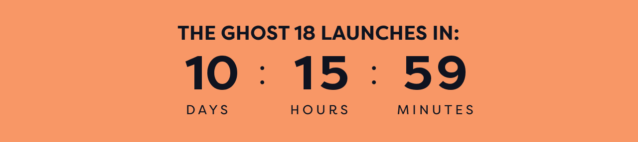 Timer counting down to the launch of the Ghost 18