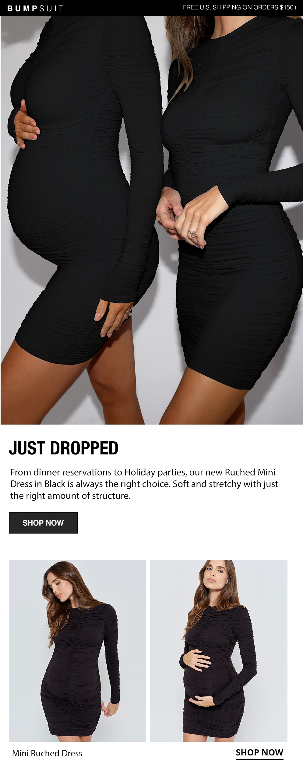 Shop The Ruched Dress in Black